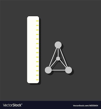 Flat icon design collection molecules and ruler vector image