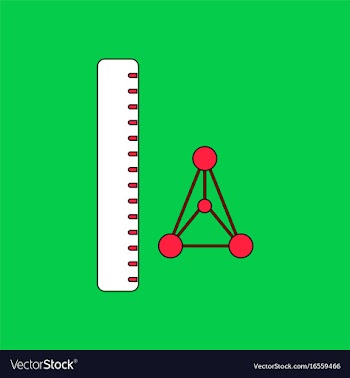 Flat icon design collection molecules and ruler vector image