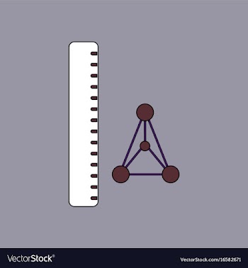 Flat icon design collection molecules and ruler vector image