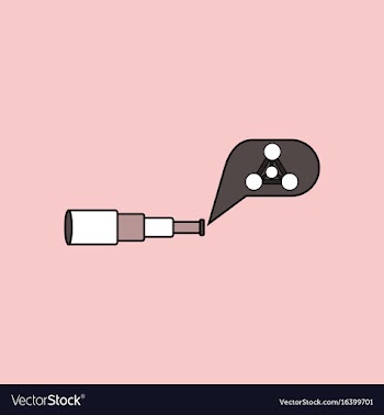 Flat icon design collection molecules and spyglass vector image