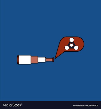 Flat icon design collection molecules and spyglass vector image