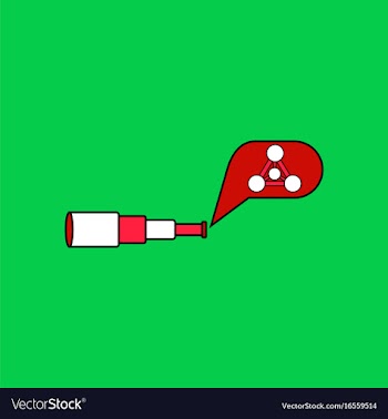Flat icon design collection molecules and spyglass vector image