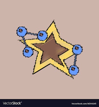 Flat icon design collection molecules and star in vector image