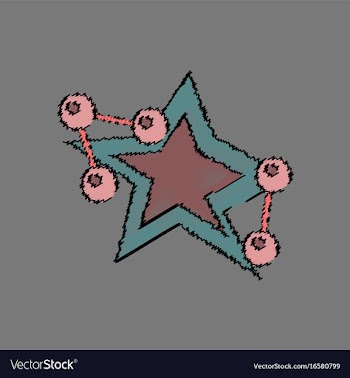 Flat icon design collection molecules and star in vector image