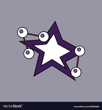 Flat icon design collection molecules and star vector image