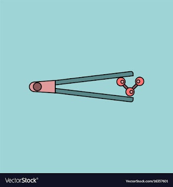 Flat icon design collection molecules and tweezers vector image