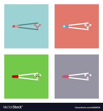 Flat icon design collection molecules and tweezers vector image