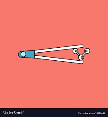 Flat icon design collection molecules and tweezers vector image