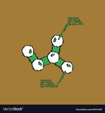 Flat icon design collection molecules elements in vector image