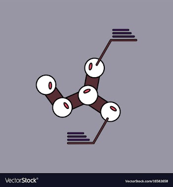 Flat icon design collection molecules elements vector image