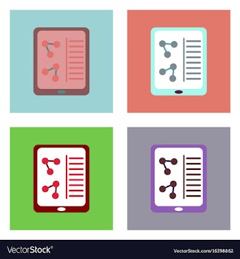 Flat icon design collection molecules on form vector image