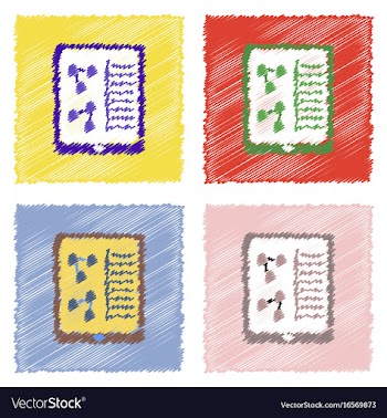 Flat icon design collection molecules on form vector image