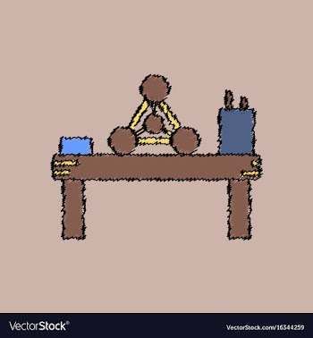 Flat icon design collection molecules on table vector image
