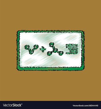 Flat icon design collection molecules plus atoms vector image