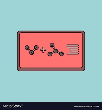 Flat icon design collection molecules plus atoms vector image