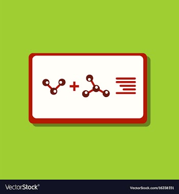 Flat icon design collection molecules plus atoms vector image