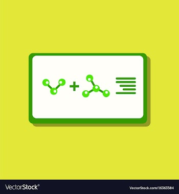 Flat icon design collection molecules plus atoms vector image