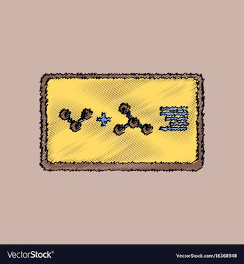 Flat icon design collection molecules plus atoms vector image