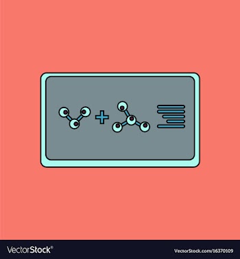 Flat icon design collection molecules plus atoms vector image