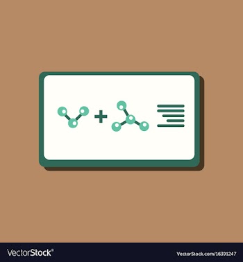 Flat icon design collection molecules plus atoms vector image