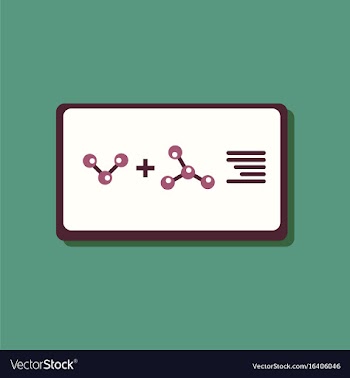 Flat icon design collection molecules plus atoms vector image