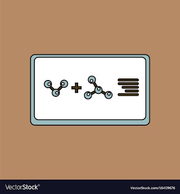 Flat icon design collection molecules plus atoms vector image