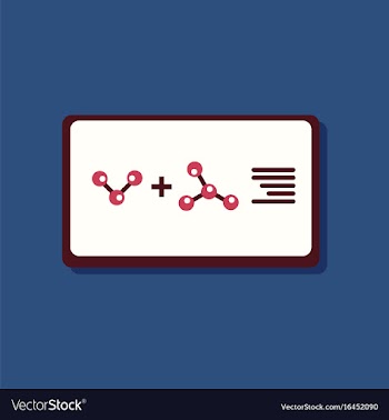 Flat icon design collection molecules plus atoms vector image