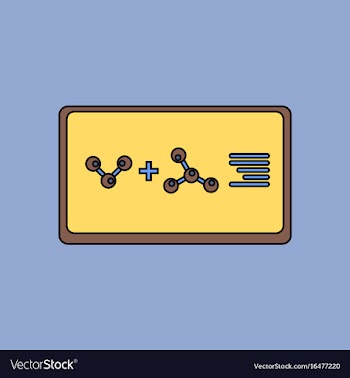 Flat icon design collection molecules plus atoms vector image