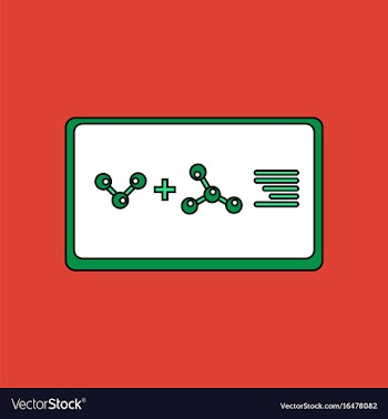 Flat icon design collection molecules plus atoms vector image