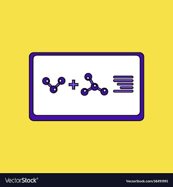 Flat icon design collection molecules plus atoms vector image