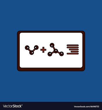 Flat icon design collection molecules plus atoms vector image