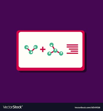 Flat icon design collection molecules plus atoms vector image