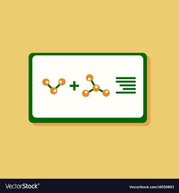 Flat icon design collection molecules plus atoms vector image