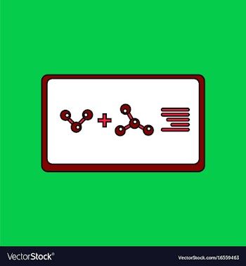 Flat icon design collection molecules plus atoms vector image