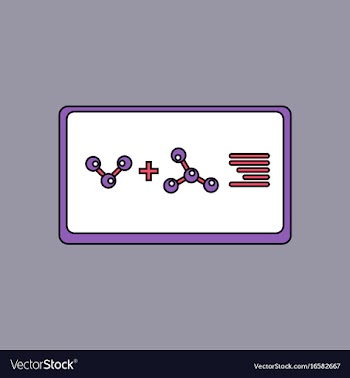 Flat icon design collection molecules plus atoms vector image