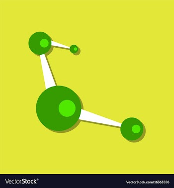 Flat icon design collection molecules scheme in vector image