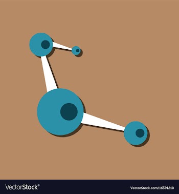 Flat icon design collection molecules scheme in vector image