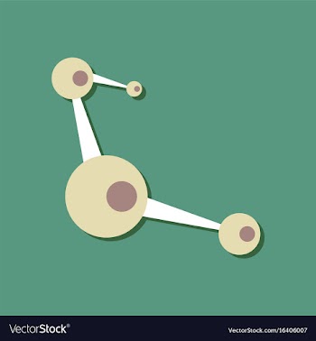 Flat icon design collection molecules scheme in vector image