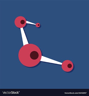 Flat icon design collection molecules scheme in vector image