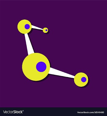 Flat icon design collection molecules scheme in vector image