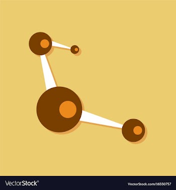 Flat icon design collection molecules scheme in vector image
