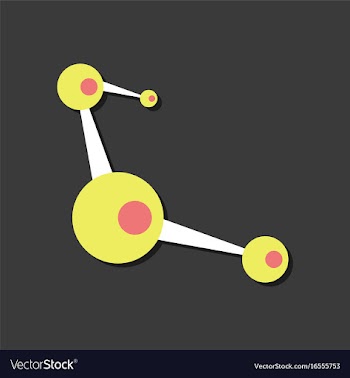 Flat icon design collection molecules scheme in vector image