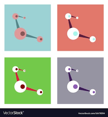 Flat icon design collection molecules scheme vector image