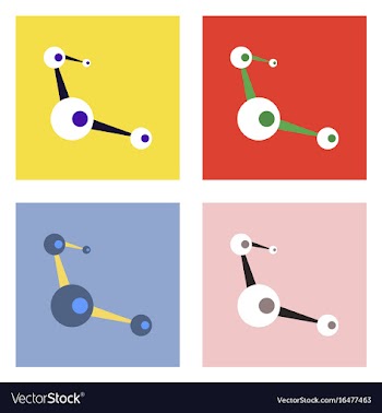 Flat icon design collection molecules scheme vector image