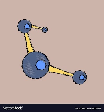 Flat icon design collection molecules scheme vector image