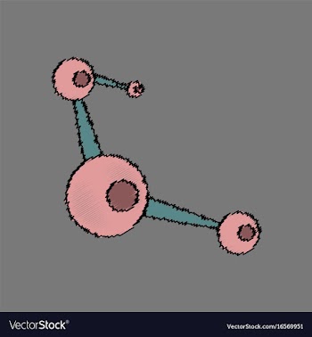 Flat icon design collection molecules scheme vector image