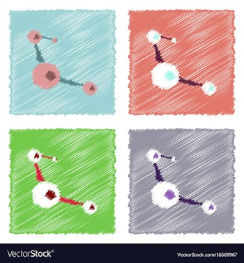 Flat icon design collection molecules scheme vector image