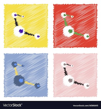 Flat icon design collection molecules scheme vector image