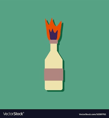 Flat icon design collection molotov cocktail in vector image