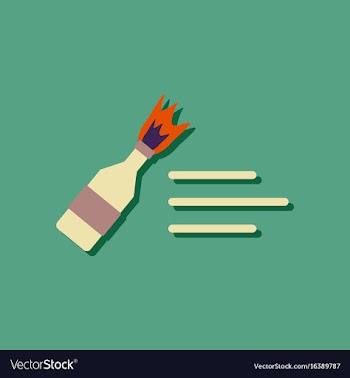 Flat icon design collection molotov cocktail in vector image